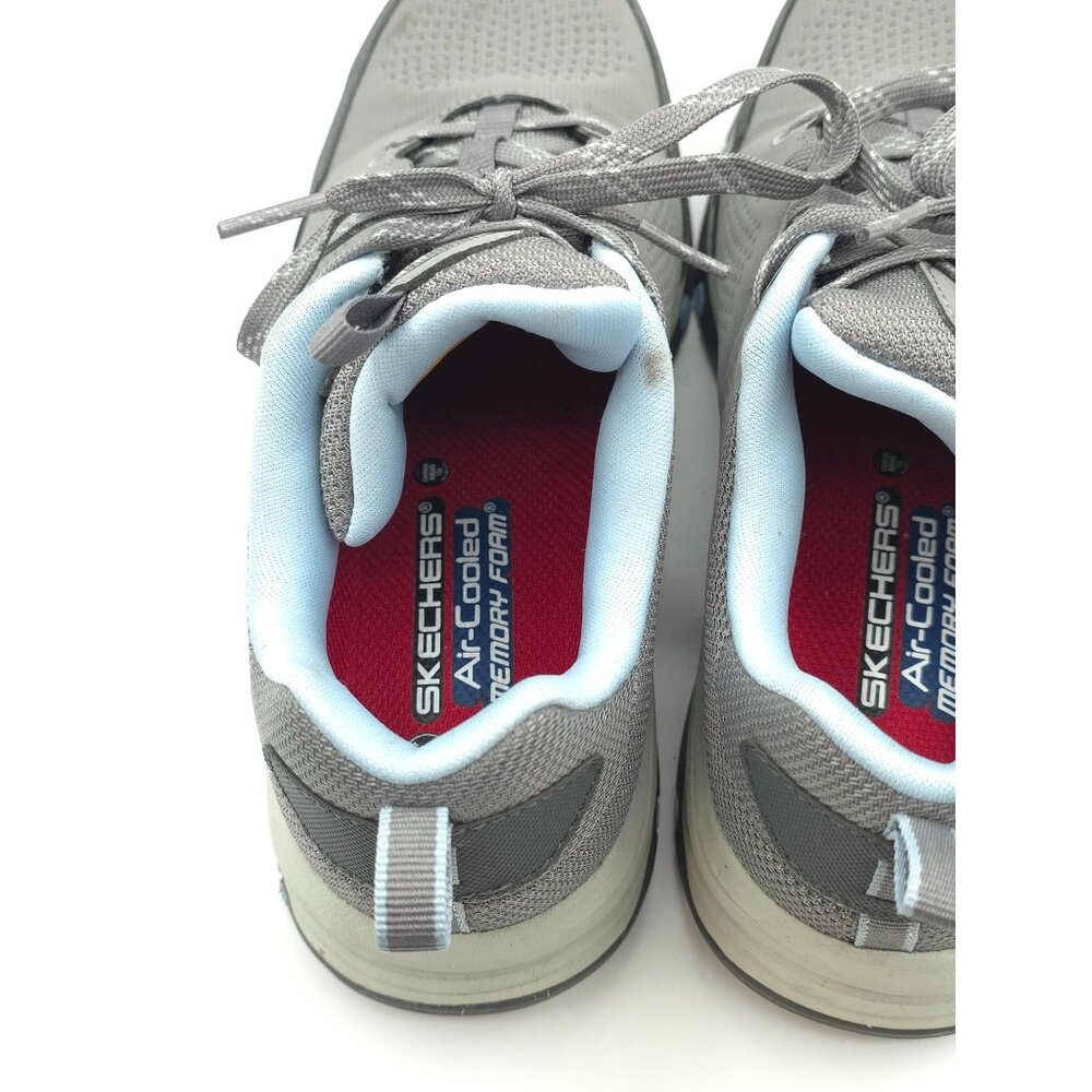 Skechers Air-Cooled Memory Foam Gray Lace-Up Steel Toe Sneakers - Picture 4 of 9